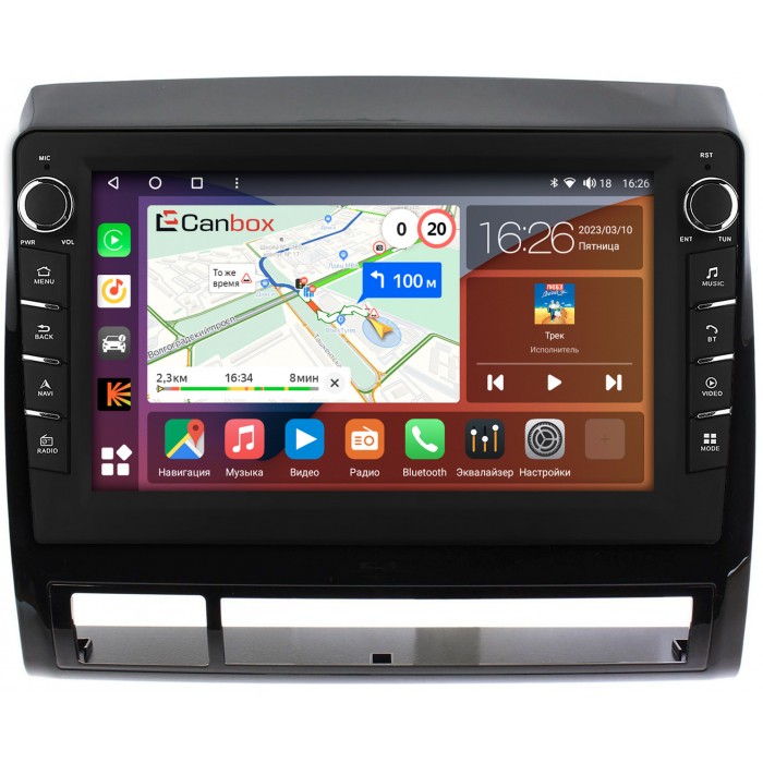 Штатная магнитола Toyota Tacoma II 2004-2011 (глянец) Canbox H-Line 7832-9173 на Android 10 (4G-SIM, 3/32, DSP, IPS) С крутилками