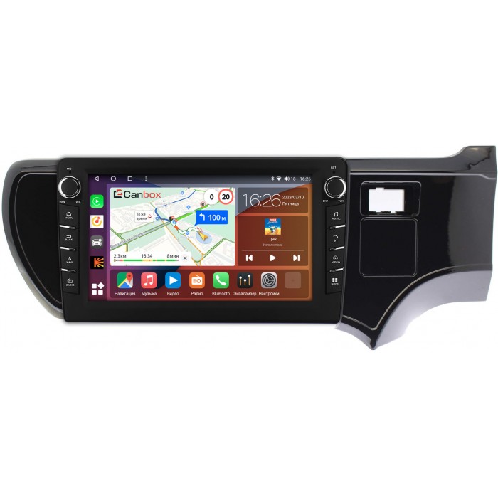 Штатная магнитола Toyota Aqua (2011-2021) Canbox H-Line 7832-9205 на Android 10 (4G-SIM, 3/32, DSP, IPS) С крутилками