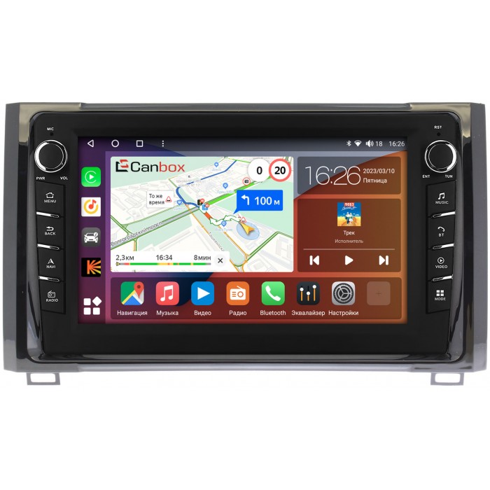 Штатная магнитола Toyota Tundra II 2013-2021 Canbox H-Line 7832-9233 Android 10 (4G-SIM, 3/32, DSP, IPS) С крутилками