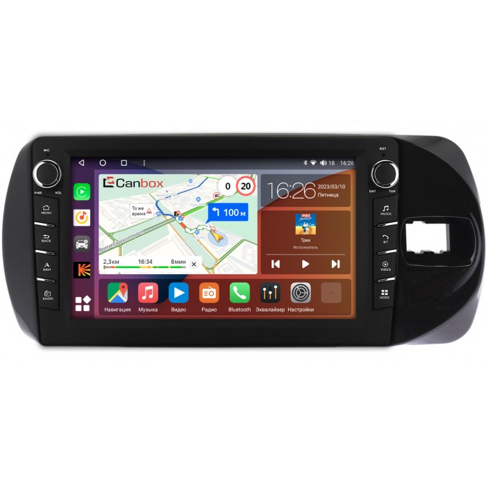 Штатная магнитола Toyota Vitz III (XP130) 2014-2019 (Тип 1) Canbox H-Line 7832-9374 на Android 10 (4G-SIM, 3/32, DSP, IPS) С крутилками