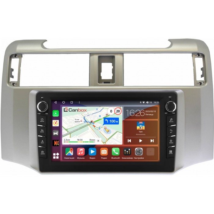 Штатная магнитола Toyota 4Runner 5 (2009-2022) Canbox H-Line 7832-9380 на Android 10 (4G-SIM, 3/32, DSP, IPS) С крутилками