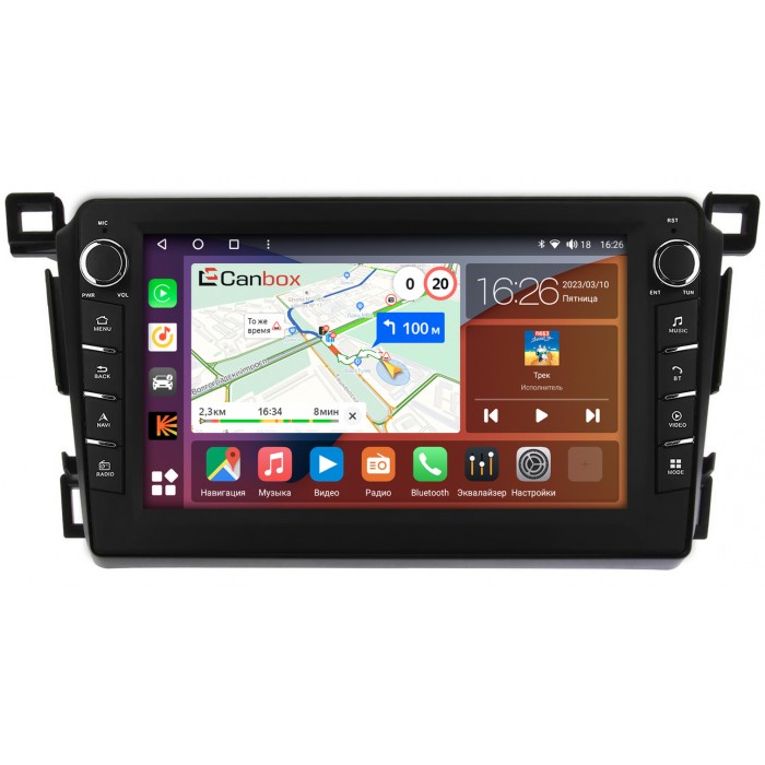 Штатная магнитола Toyota RAV4 (CA40) 2013-2019 Canbox H-Line 7833-9-1285 на Android 10 (4G-SIM, 4/64, DSP, IPS) С крутилками