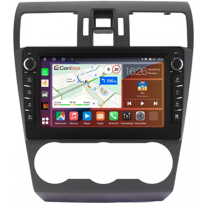 Штатная магнитола Subaru Forester 4, Impreza 4, XV (2011-2017) Canbox H-Line 7833-9132 на Android 10 (4G-SIM, 4/64, DSP, IPS) С крутилками