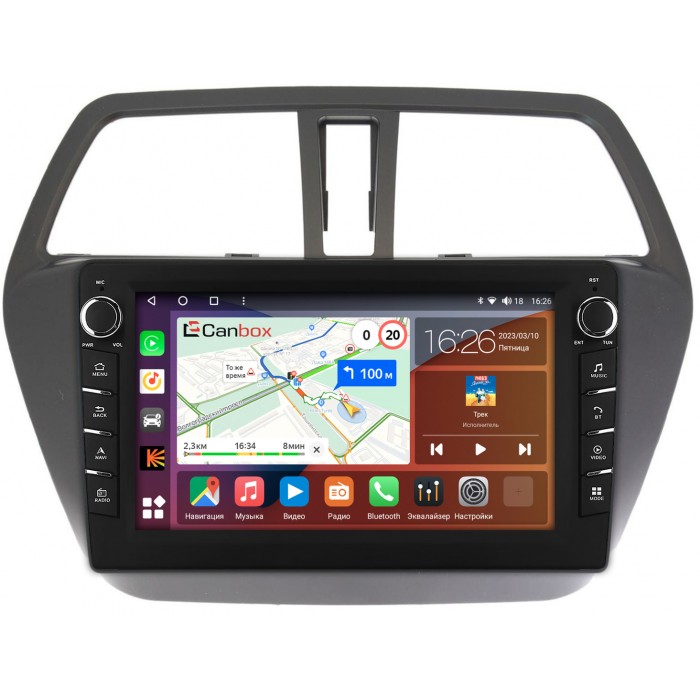 Штатная магнитола Suzuki SX4 II 2013-2022 Canbox H-Line 7833-9217 на Android 10 (4G-SIM, 4/64, DSP, IPS) С крутилками