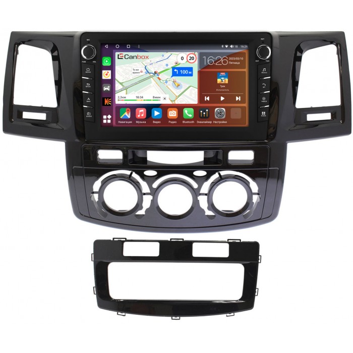 Штатная магнитола Toyota Hilux VII, Fortuner I 2005-2015 Canbox H-Line 7833-9414 на Android 10 (4G-SIM, 4/64, DSP, IPS) С крутилками