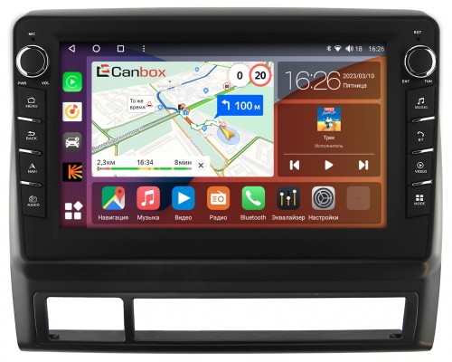 Toyota Tacoma II 2004-2011 (матовая) Canbox H-Line 7834-9-114 на Android 10 (4G-SIM, 6/128, DSP, IPS) С крутилками