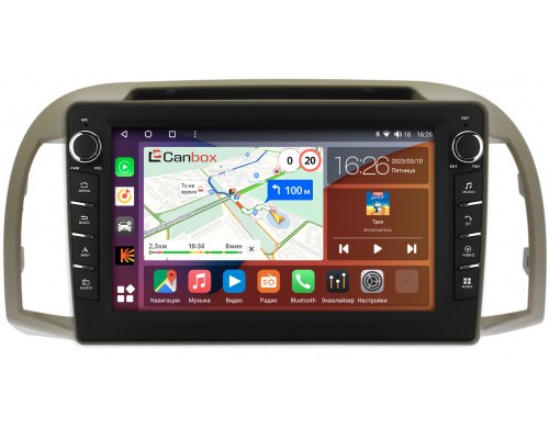 Nissan Micra III (K12), March III (K12) 2006-2010 Canbox H-Line 7834-9-1354 на Android 10 (4G-SIM, 6/128, DSP, IPS) С крутилками