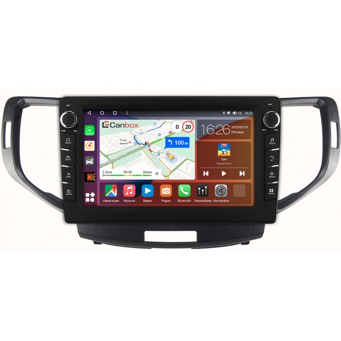 Штатная магнитола Honda Accord 8 (2007-2015) Canbox H-Line 7834-9-1358 на Android 10 (4G-SIM, 6/128, DSP, IPS) С крутилками