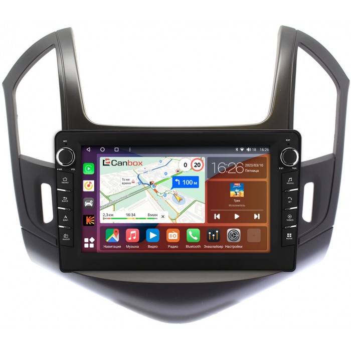 Штатная магнитола Chevrolet Cruze (2012-2016) (черная) Canbox H-Line 7834-9-240 на Android 10 (4G-SIM, 6/128, DSP, IPS) С крутилками