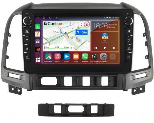 Hyundai Santa Fe II 2005-2012 Canbox H-Line 7834-9052 на Android 10 (4G-SIM, 6/128, DSP, IPS) С крутилками