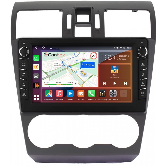 Штатная магнитола Subaru Forester 4, Impreza 4, XV (2011-2017) Canbox H-Line 7834-9132 на Android 10 (4G-SIM, 6/128, DSP, IPS) С крутилками