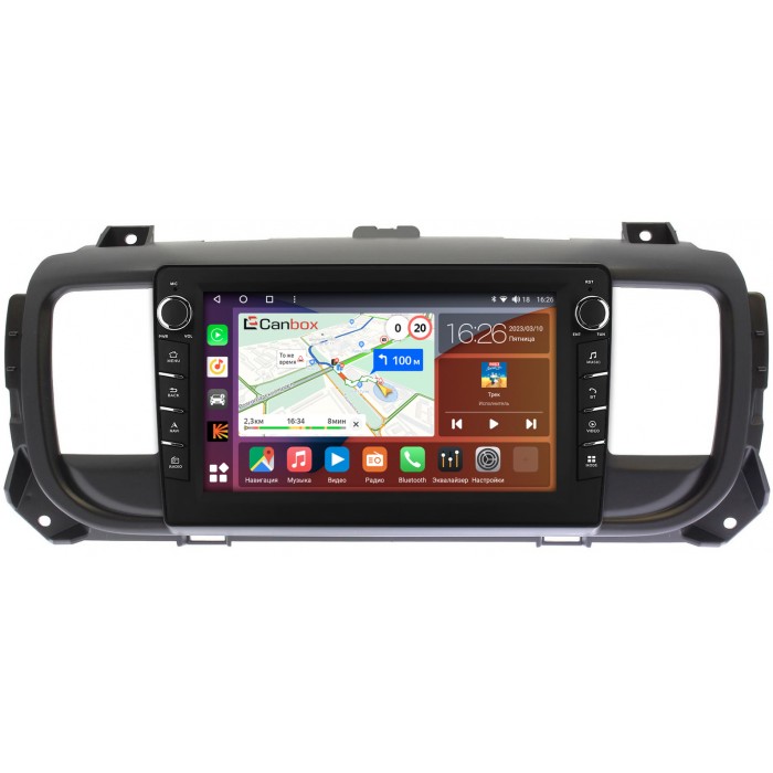 Штатная магнитола Peugeot Traveller, Expert 2016-2022 Canbox H-Line 7834-9296 на Android 10 (4G-SIM, 6/128, DSP, IPS) С крутилками