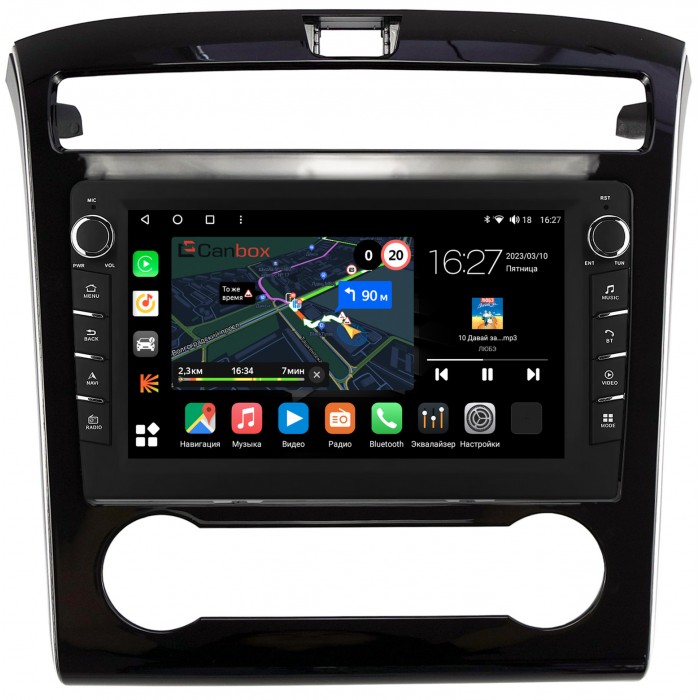 Штатная магнитола Hyundai Tucson IV 2020-2022 (с кондиционером) Canbox M-Line 7835-10-1302 на Android 10 (4G-SIM, 2/32, DSP, QLed) С крутилками