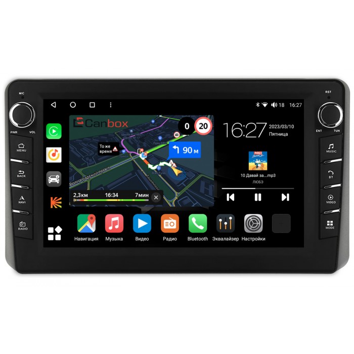 Штатная магнитола Kia Sportage V 2021-2022 Canbox M-Line 7835-10-1453 на Android 10 (4G-SIM, 2/32, DSP, QLed) С крутилками