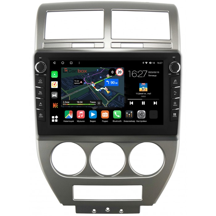 Штатная магнитола Jeep Compass, Liberty (Patriot) (2006-2010) Canbox M-Line 7835-10-328 на Android 10 (4G-SIM, 2/32, DSP, QLed) С крутилками