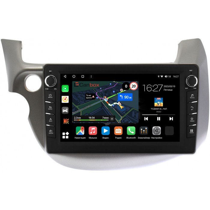 Штатная магнитола Honda Jazz II 2008-2014 (левый руль) Canbox M-Line 7835-1067 на Android 10 (4G-SIM, 2/32, DSP, QLed) С крутилками