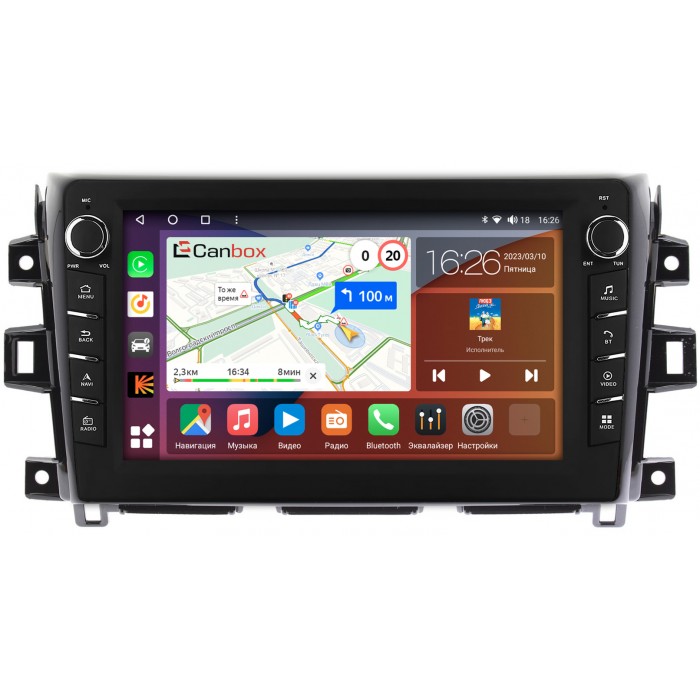 Штатная магнитола Nissan Navara (Frontier) IV (D23) 2014-2022 Canbox H-Line 7836-10-1116 на Android 10 (4G-SIM, 3/32, DSP, QLed) С крутилками