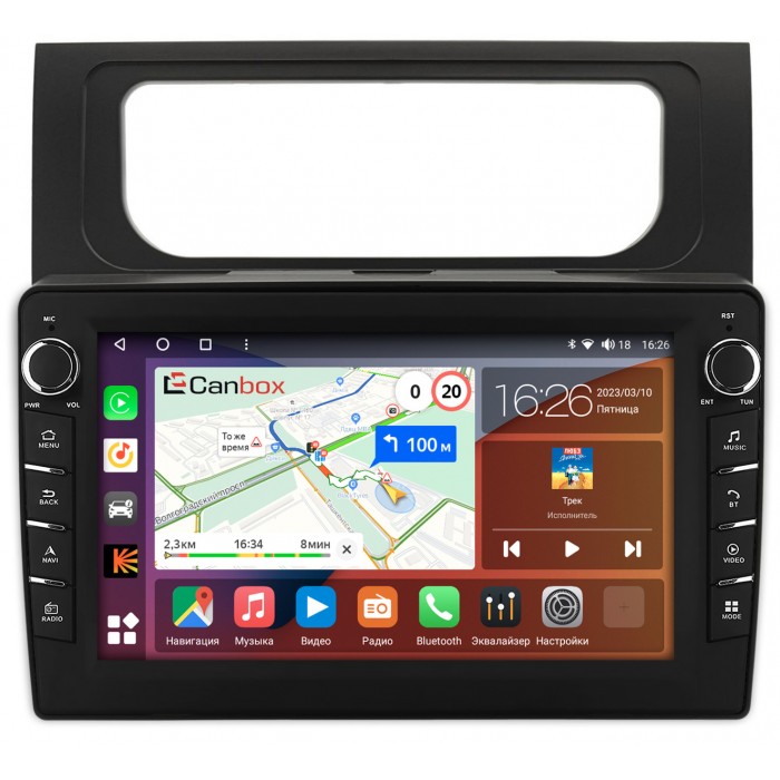 Штатная магнитола Volkswagen Touran II 2010-2015 (черная) Canbox H-Line 7836-10-1164 на Android 10 (4G-SIM, 3/32, DSP, QLed) С крутилками