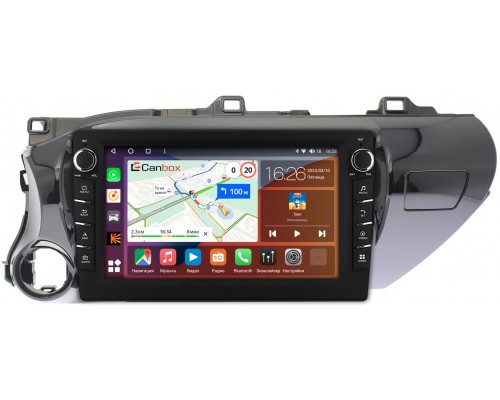 Toyota Hilux VIII 2015-2022 Canbox H-Line 7836-1071 на Android 10 (4G-SIM, 3/32, DSP, QLed) С крутилками (для авто без магнитолы)