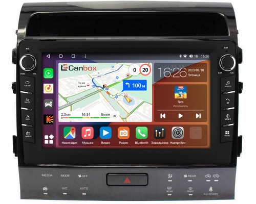 Toyota Land Cruiser 200 2013-2015 для авто с NAVI (Тип2) Canbox H-Line 7837-10-1202 на Android 10 (4G-SIM, 4/64, DSP, QLed) С крутилками