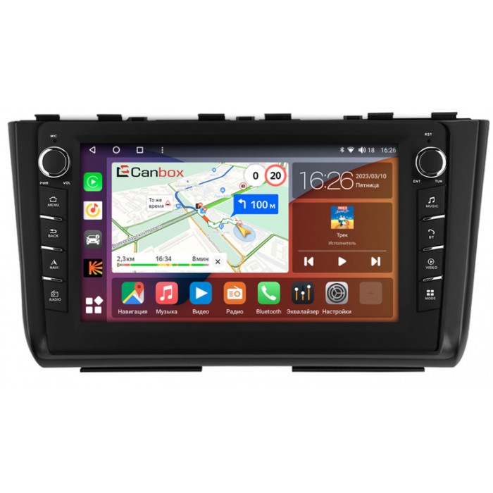 Штатная магнитола Hyundai Creta 2 (2021-2022) (матовая) Canbox H-Line 7837-10-2526 на Android 10 (4G-SIM, 4/64, DSP, QLed) С крутилками