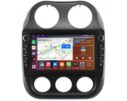 Jeep Compass, Liberty (Patriot) (2009-2016) Canbox H-Line 7837-10-810 на Android 10 (4G-SIM, 4/64, DSP, QLed) С крутилками