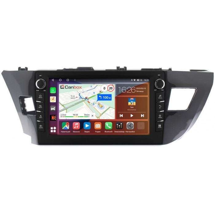 Штатная магнитола Toyota Corolla 11 (2012-2016) Canbox H-Line 7838-1005 на Android 10 (4G-SIM, 6/128, DSP, QLed) С крутилками (для авто без камеры)