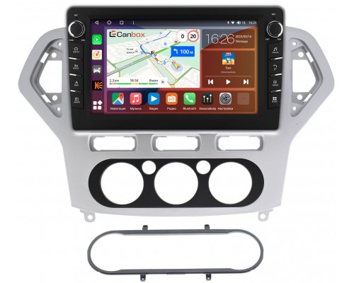 Ford Mondeo IV 2007-2010 (серебро) Canbox H-Line 7838-1017 на Android 10 (4G-SIM, 6/128, DSP, QLed) С крутилками