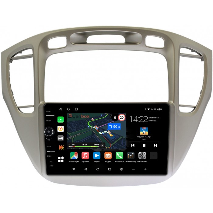 Штатная магнитола Toyota Highlander (U20), Kluger (XU20) (2000-2007) Canbox M-Line 7840-9-409 на Android 10 (4G-SIM, 2/32, DSP, QLed)