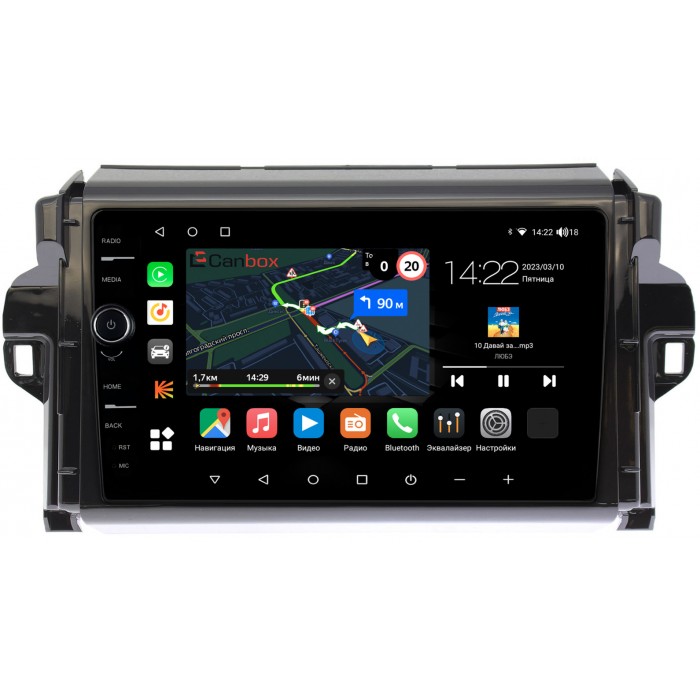 Штатная магнитола Toyota Fortuner 2 (2015-2022) Canbox M-Line 7840-9106 Android 10 (4G-SIM, 2/32, DSP, QLed)