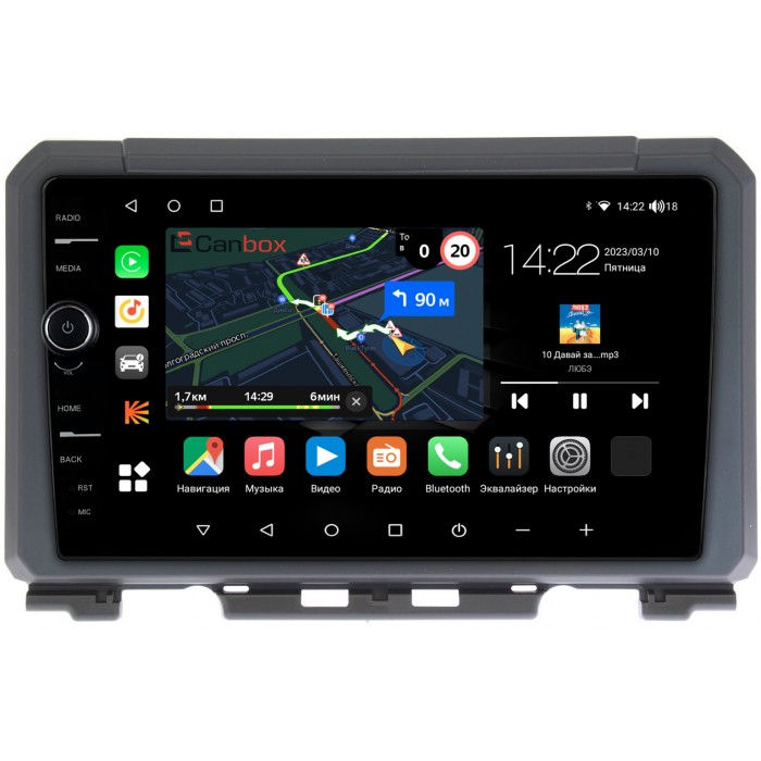 Штатная магнитола Suzuki Jimny IV 2018-2022 Canbox M-Line 7840-9216 Android 10 (4G-SIM, 2/32, DSP, QLed)