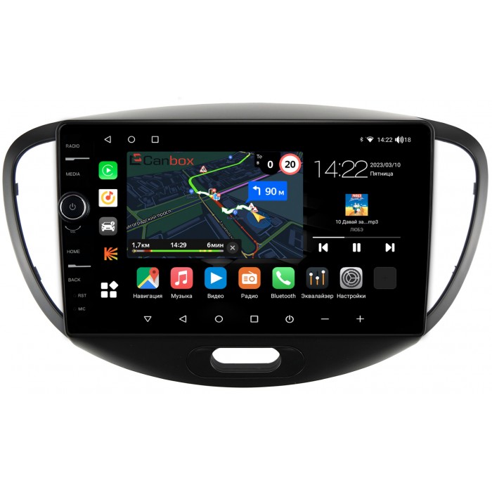 Штатная магнитола Hyundai i10 I 2007-2013 Canbox M-Line 7841-9-143 на Android 10 (4G-SIM, 4/64, DSP, QLed)