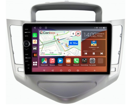 Chevrolet Cruze (2008-2012) (серебро) Canbox H-Line 7842-9-1284 на Android 10 (4G-SIM, 3/32, DSP, QLed)