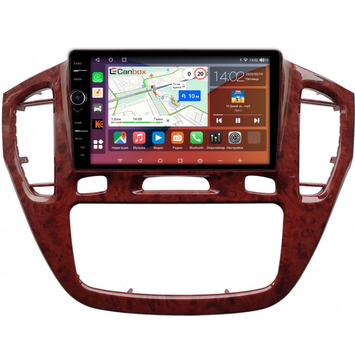 Штатная магнитола Toyota Highlander (U20), Kluger (XU20) (2000-2007) (орех) Canbox H-Line 7842-9-563 на Android 10 (4G-SIM, 3/32, DSP, QLed)