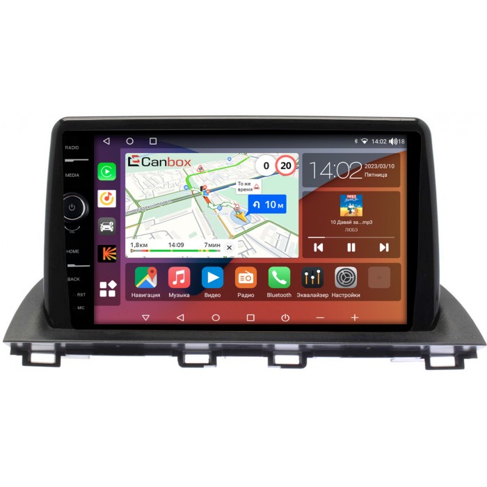 Штатная магнитола Mazda 3 (BM), Axela 3 (2013-2019) Canbox H-Line 7842-9-MA058N на Android 10 (4G-SIM, 3/32, DSP, QLed)