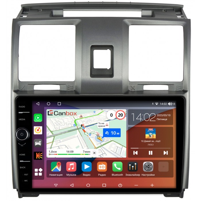 Штатная магнитола UAZ Patriot I 2012-2016 Canbox H-Line 7842-9-UA006N на Android 10 (4G-SIM, 3/32, DSP, QLed)