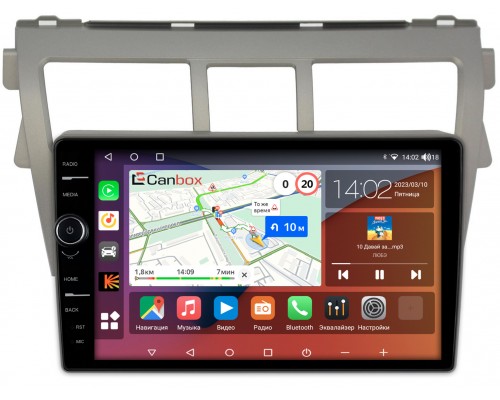 Toyota Belta (2005-2012) Canbox H-Line 7842-9068 на Android 10 (4G-SIM, 3/32, DSP, QLed)