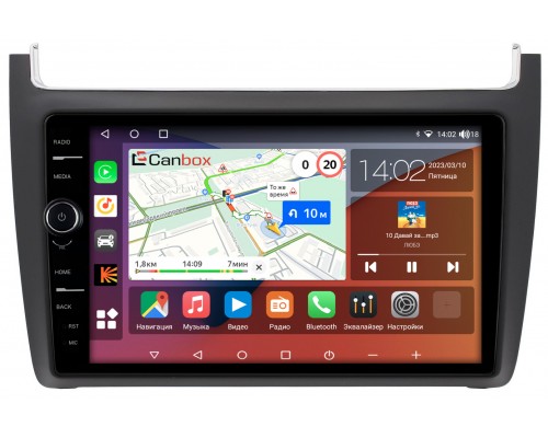 Volkswagen Polo 5 2009-2021 Canbox H-Line 7842-9091 на Android 10 (4G-SIM, 3/32, DSP, QLed)