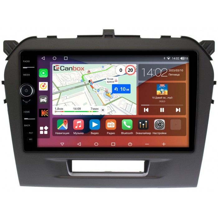 Штатная магнитола Suzuki Vitara 2014-2022 Canbox H-Line 7842-9103 Android 10 (4G-SIM, 3/32, DSP, QLed)