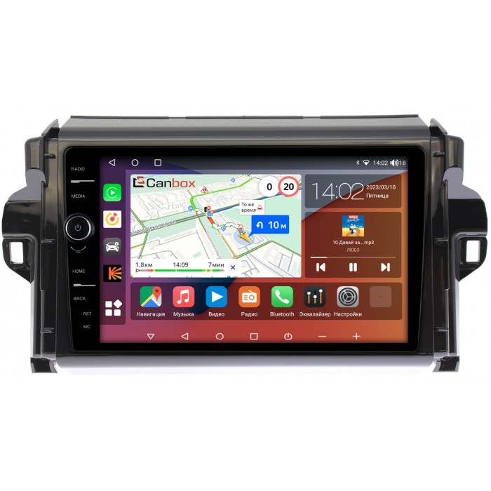 Штатная магнитола Toyota Fortuner 2 (2015-2022) Canbox H-Line 7842-9106 Android 10 (4G-SIM, 3/32, DSP, QLed)