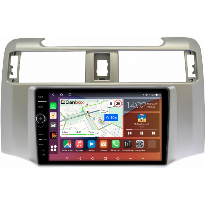 Штатная магнитола Toyota 4Runner 5 (2009-2022) Canbox H-Line 7842-9380 на Android 10 (4G-SIM, 3/32, DSP, QLed)