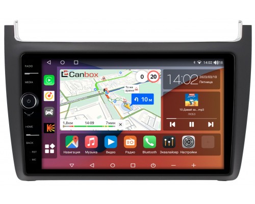 Volkswagen Polo 5 2009-2021 Canbox H-Line 7843-9091 на Android 10 (4G-SIM, 4/64, DSP, QLed)