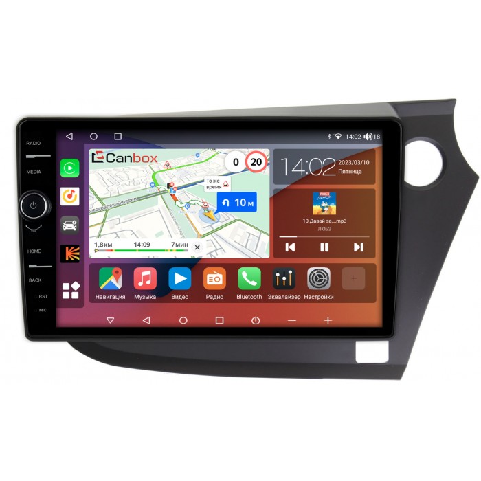 Штатная магнитола Honda Insight II (2009-2014) (правый руль) Canbox H-Line 7844-9-304 на Android 10 (4G-SIM, 6/128, DSP, QLed)