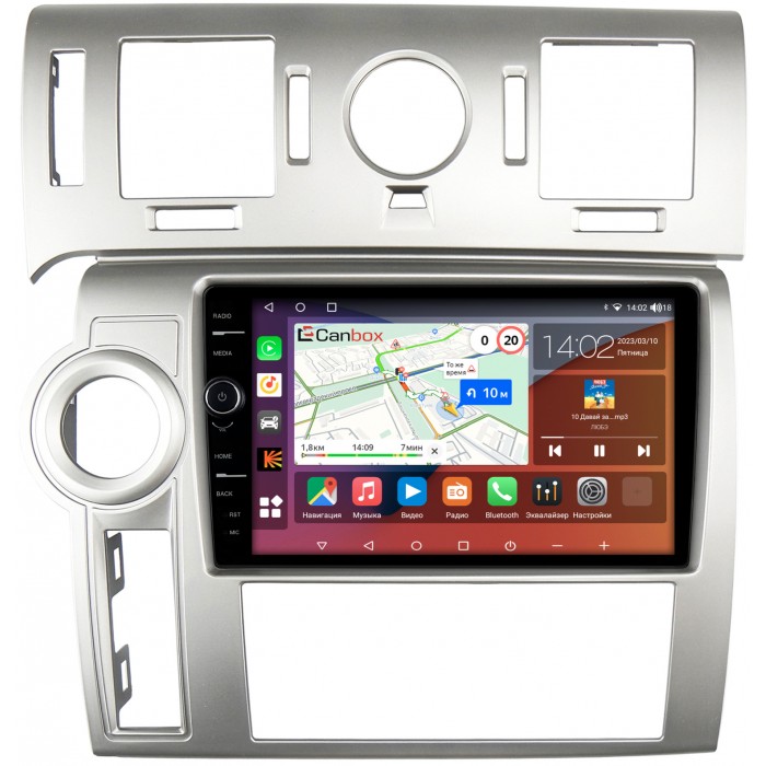 Штатная магнитола Hummer H2 (2007-2009) (серая) Canbox H-Line 7844-9-3694 на Android 10 (4G-SIM, 6/128, DSP, QLed)