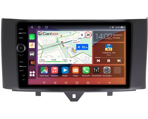 Smart Fortwo 2 (2011-2015) Canbox H-Line 7844-9251 на Android 10 (4G-SIM, 6/128, DSP, QLed)