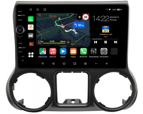 Jeep Wrangler III (JK) 2011-2018 Canbox M-Line 7850-10-009 на Android 10 (4G-SIM, 2/32, DSP, QLed)