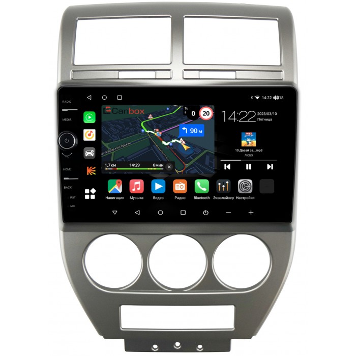 Штатная магнитола Jeep Compass, Liberty (Patriot) (2006-2010) Canbox M-Line 7850-10-328 на Android 10 (4G-SIM, 2/32, DSP, QLed)