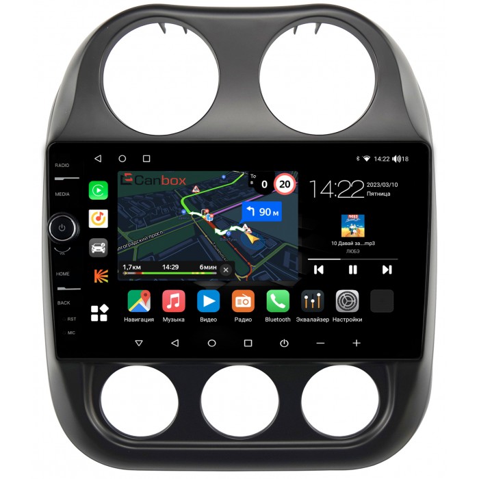 Штатная магнитола Jeep Compass, Liberty (Patriot) (2009-2016) Canbox M-Line 7850-10-810 на Android 10 (4G-SIM, 2/32, DSP, QLed)