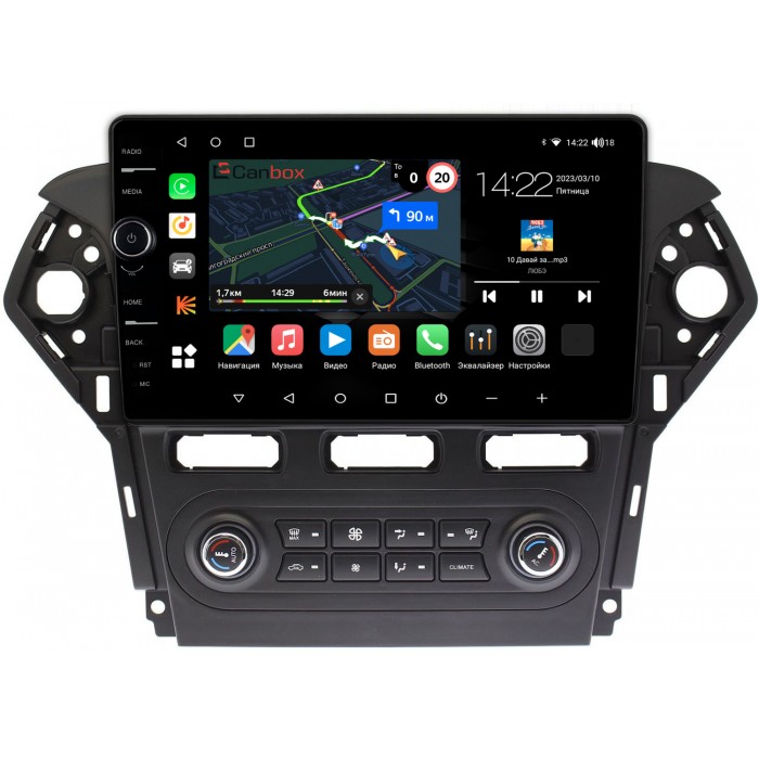 Штатная магнитола Ford Mondeo IV 2010-2015 (черная) Canbox M-Line 7850-1018 для авто с Blaupunkt на Android 10 (4G-SIM, 2/32, DSP, QLed)