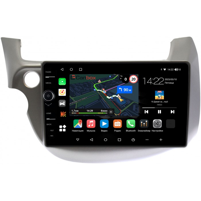 Штатная магнитола Honda Jazz II 2008-2014 (левый руль) Canbox M-Line 7850-1067 на Android 10 (4G-SIM, 2/32, DSP, QLed)